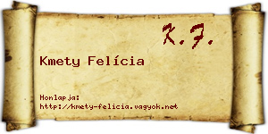 Kmety Felícia névjegykártya
